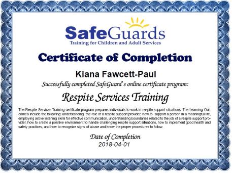 Respite Services Training Respite Services Training