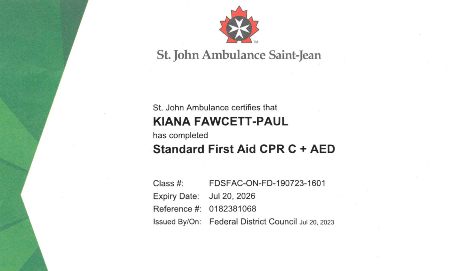 Standard First Aid CPR C and AED St. John Ambulance First Aid
